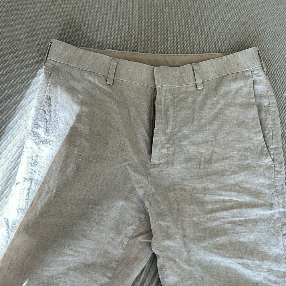 Beige linen mens dress pants